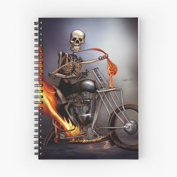 Item preview, Skeleton from hell riding a motorcycle. Image digital creation. designed and sold by mrlongfield.