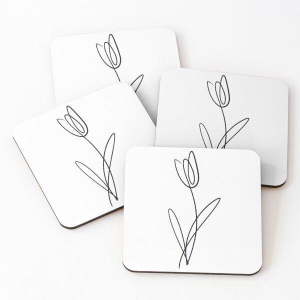 Item preview, Black and White Minimalist One Line Tulip Flower designed and sold by Sunfleur-Studio.