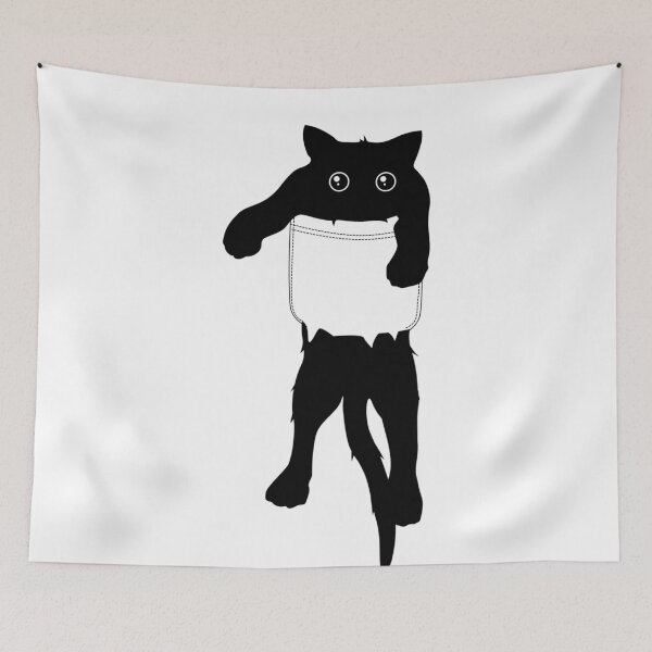 Item preview, Hang loose black cat pocket art Classic designed and sold by LexPetersa.
