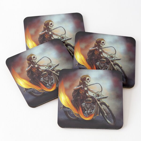 Item preview, Skeleton from hell riding a motorcycle. Image digital creation. designed and sold by mrlongfield.