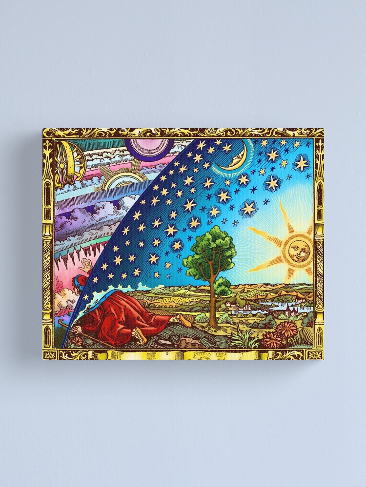 Thumbnail 2 of 3, Canvas Print, Flammarion Woodcut Flat Earth Design 2017 designed and sold by flatearth1111.