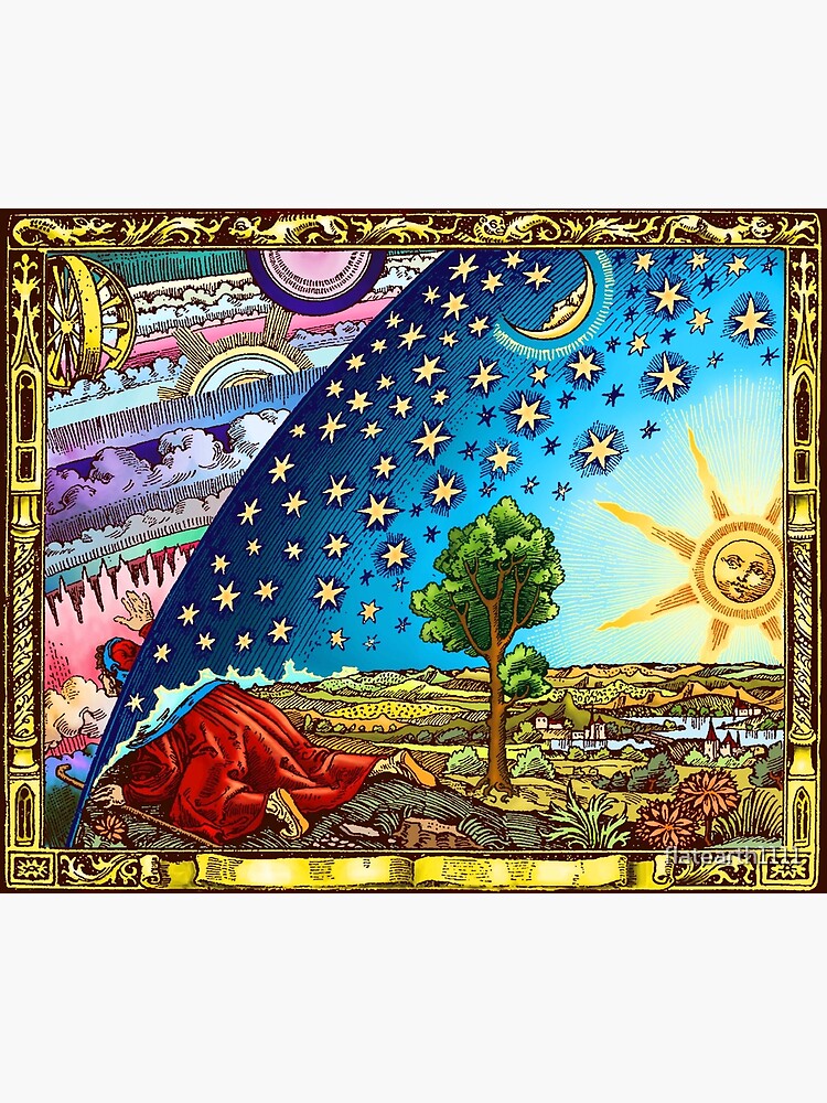 Thumbnail 3 of 3, Canvas Print, Flammarion Woodcut Flat Earth Design 2017 designed and sold by flatearth1111.