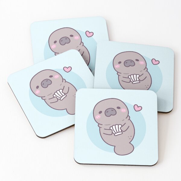Item preview, Cute Manatee Holding Seashell designed and sold by rustydoodle.