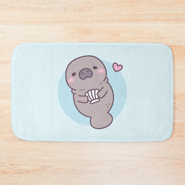 Item preview, Cute Manatee Holding Seashell designed and sold by rustydoodle.