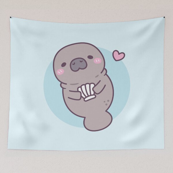 Item preview, Cute Manatee Holding Seashell designed and sold by rustydoodle.
