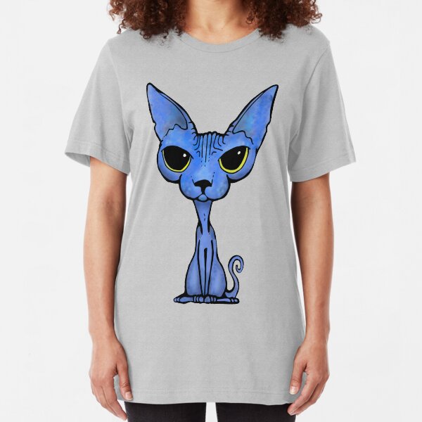 Sphynx azul Camiseta ajustada
