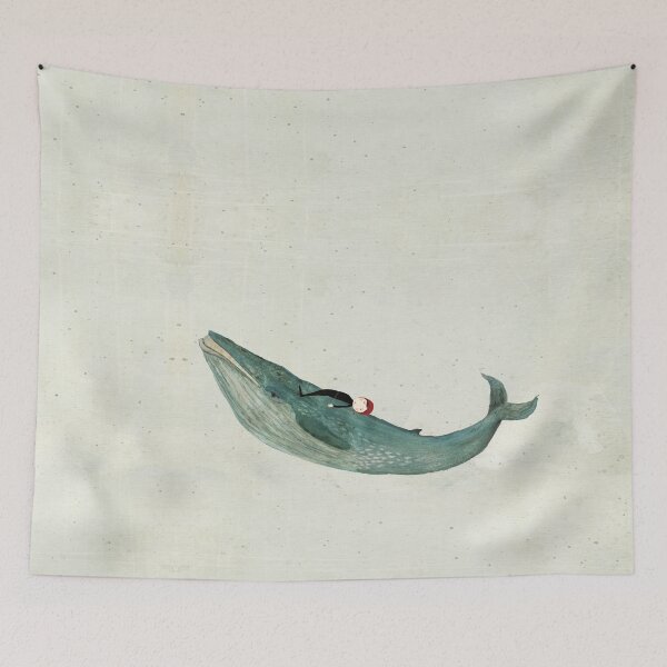 Item preview, Blue whale rider designed and sold by Katherine Quinn Illustration.