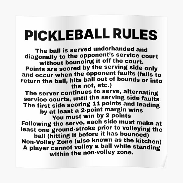 "Pickleball Rules" Poster for Sale by Pickleballmama Redbubble