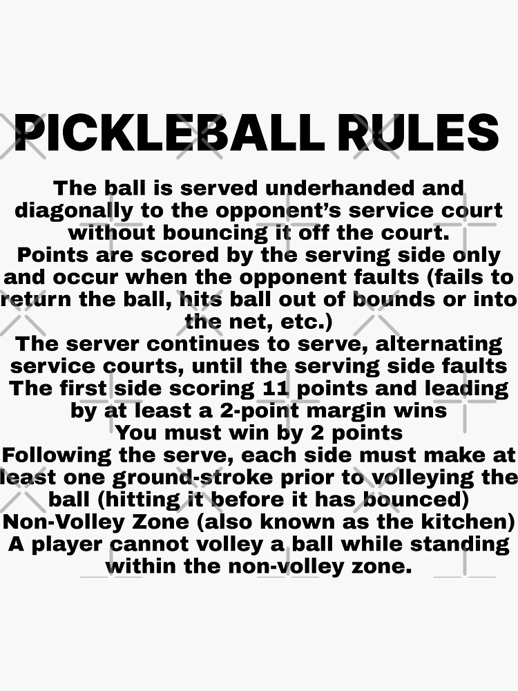 "Pickleball Rules" Sticker for Sale by Pickleballmama Redbubble