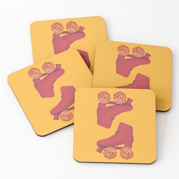 Item preview, Let the good times roll - roller skate pizza wheels designed and sold by FlamingoFeet.