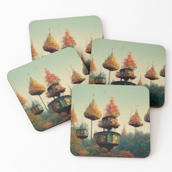 Item preview, High Autumn Treehouses Abstract AI Generated Art designed and sold by MeAI-Art.