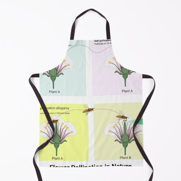 Item preview, Diagram showing pollination with flower and bee illustration . Flower Pollination in Nature science poster  designed and sold by KARTICK DUTTA.