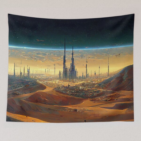 Item preview, Oasis at the Edge of Space Abstract AI Generated Art designed and sold by MeAI-Art.