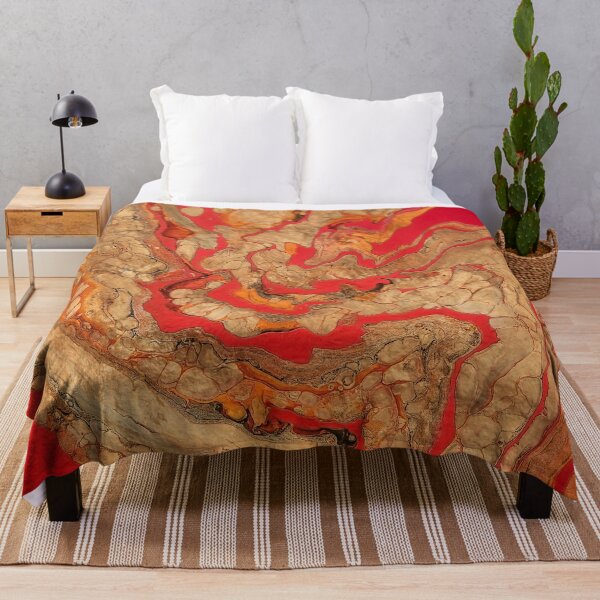 Item preview, Red and Liquid Gold Abstract Painting designed and sold by k9printart.