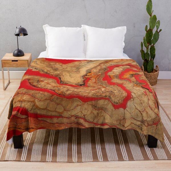 Item preview, Red and Liquid Gold Abstract Painting designed and sold by k9printart.