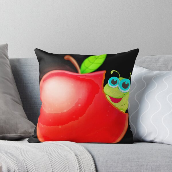Item preview, gusano verde en manzana designed and sold by Prapan.