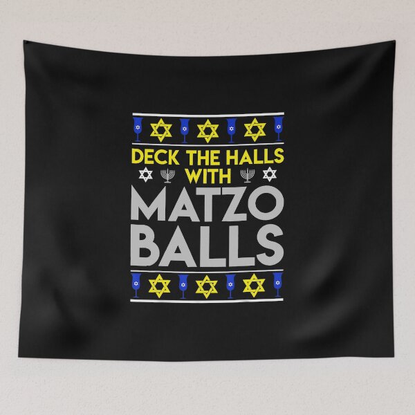 Item preview, Deck The Halls with Matzo Balls Jewish Christmas Hanukkah designed and sold by AmapolaSerrato.