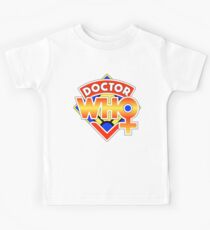 4th Doctor Logo with a Twist (in Color) Kids Tee