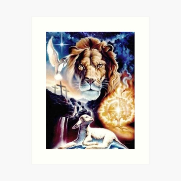 Item preview, The Lion The Lamb The Cross the White Dove designed and sold by Rowena Jones.