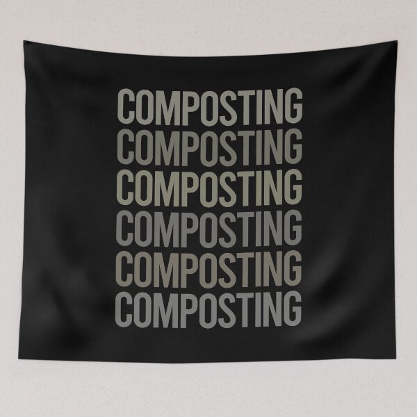 Item preview, Gray Text Art Composting Compost Composter designed and sold by TartSpiderWeb.