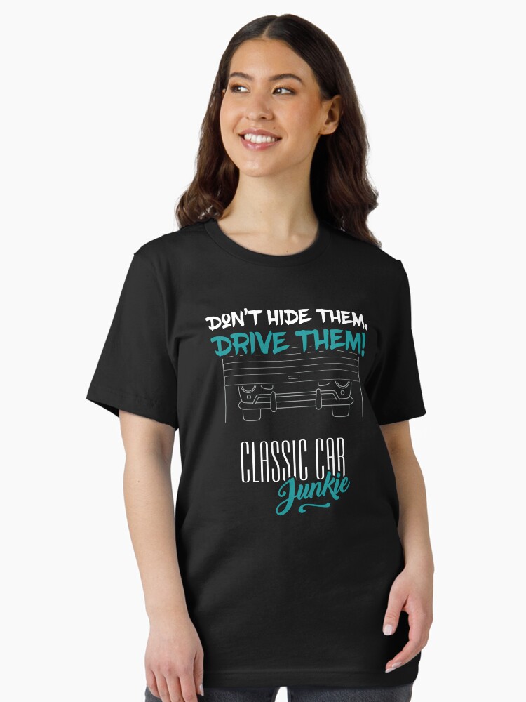 Thumbnail 2 of 7, Essential T-Shirt, Classic Car Junkie - Barn Find Car Garage Drive them designed and sold by Joemungus.