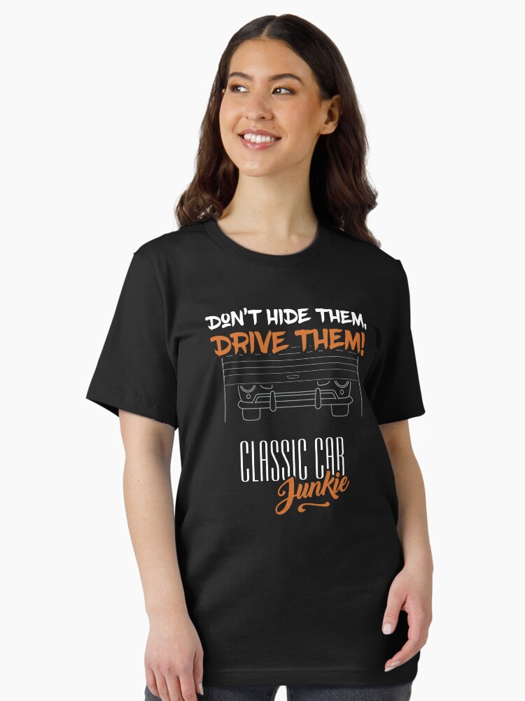 Thumbnail 2 of 7, Essential T-Shirt, Classic Car Junkie - Barn Find Car Garage Drive them designed and sold by Joemungus.