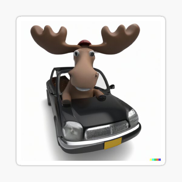 Item preview, Cartoon Moose in a Car designed and sold by Richard Allen.