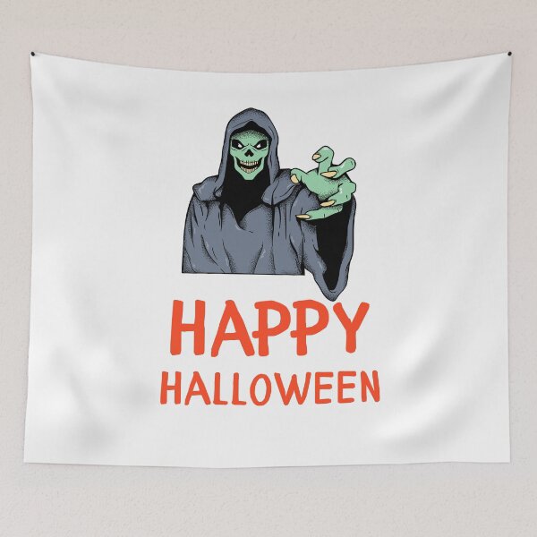Item preview, Happy Halloween Pastel Detailed Lined Bold Spooky Grim Reaper Design designed and sold by WBP Mart.