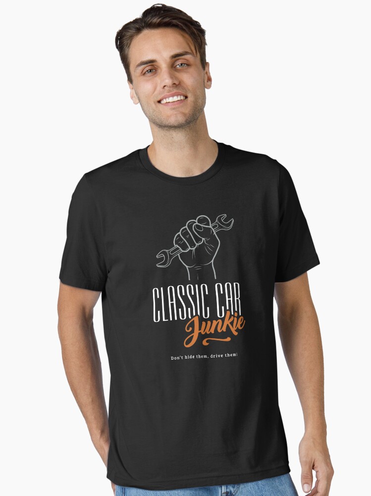 Thumbnail 1 of 7, Essential T-Shirt, Classic Car Junkie - Car Mechanic Garage Tools spanner designed and sold by Joemungus.