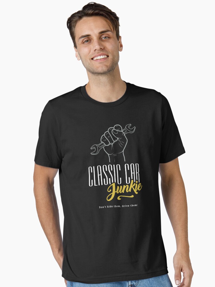 Thumbnail 1 of 7, Essential T-Shirt, Classic Car Junkie - Car Mechanic Garage Tools spanner designed and sold by Joemungus.