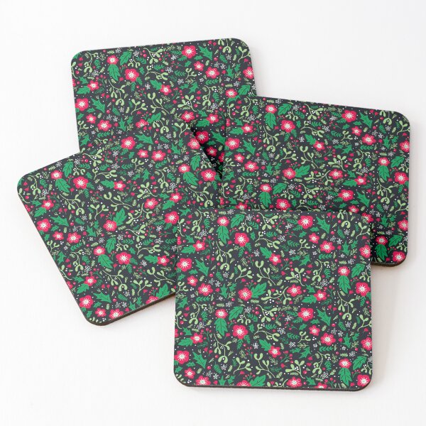 Item preview, Cheery Winter Floral, Dark designed and sold by Jacqueline Hurd.