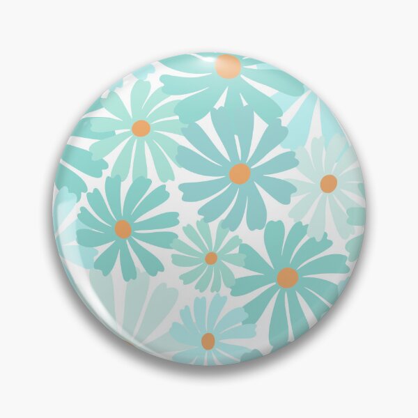 Item preview, Mod Light Teal Prints Floral designed and sold by meggydesigns.