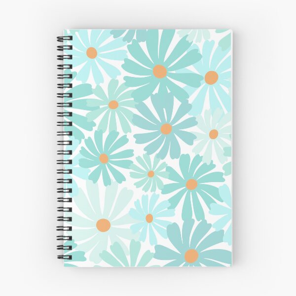 Item preview, Mod Light Teal Prints Floral designed and sold by meggydesigns.