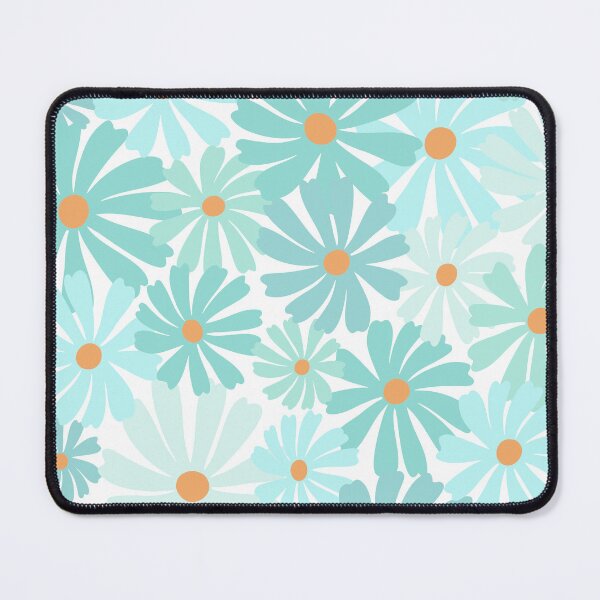Item preview, Mod Light Teal Prints Floral designed and sold by meggydesigns.