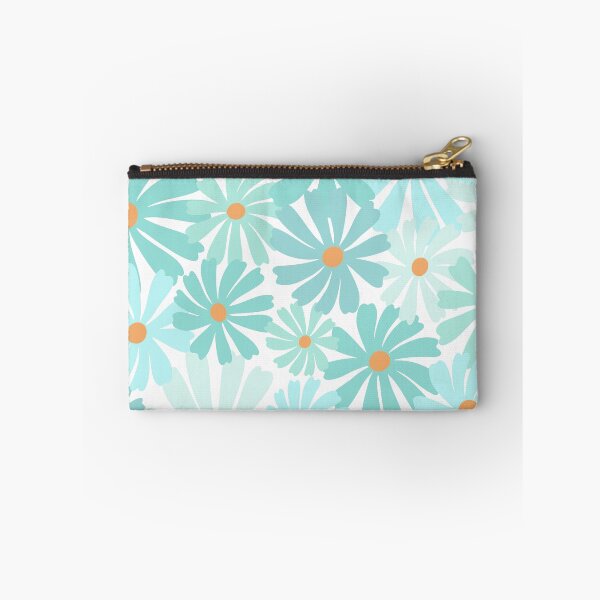 Item preview, Mod Light Teal Prints Floral designed and sold by meggydesigns.