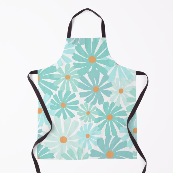 Item preview, Mod Light Teal Prints Floral designed and sold by meggydesigns.
