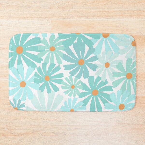 Item preview, Mod Light Teal Prints Floral designed and sold by meggydesigns.