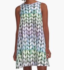 Chunky Lavender Forest Knit A-Line Dress