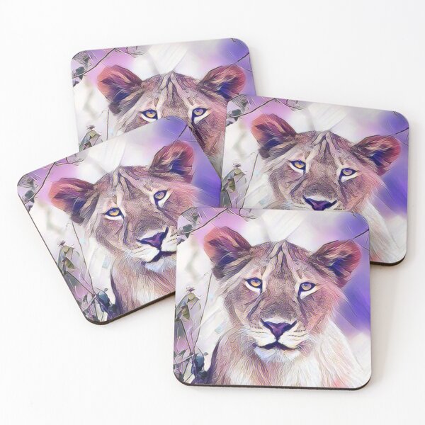 Item preview, The Lioness, Queen of the Jungle Portrait Abstract Painting Art Design designed and sold by WildMuse44.