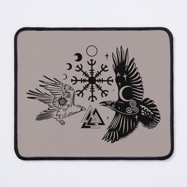 Item preview, Hugin and Munin with Vegvisir Valknut designed and sold by Christine Krahl.