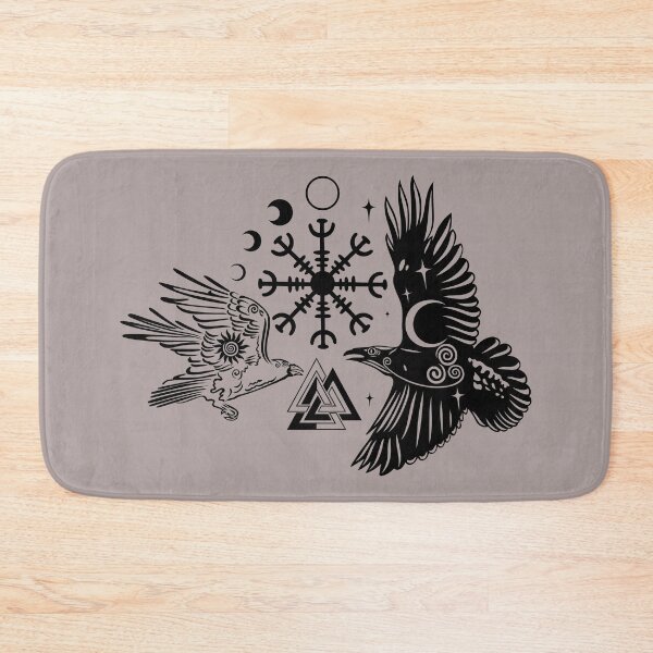 Item preview, Hugin and Munin with Vegvisir Valknut designed and sold by Christine Krahl.