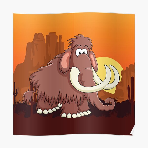 "Happy Mammoth Dinosaur" Poster for Sale by yudhih827 Redbubble
