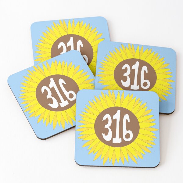 Item preview, Hand Drawn Kansas Sunflower 316 Area Code designed and sold by itsrturn.