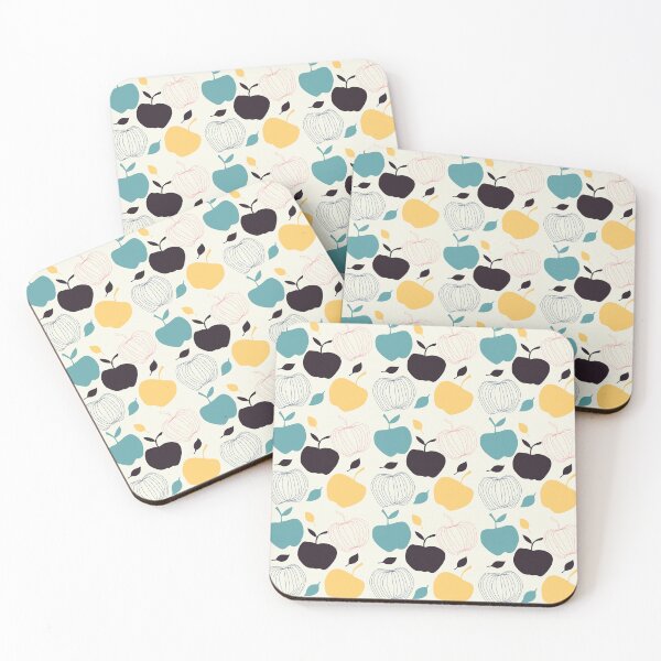 Item preview, Appels  Fruits Modern Pattern White/Blue/Black/Yellow designed and sold by OlgaBDesign.
