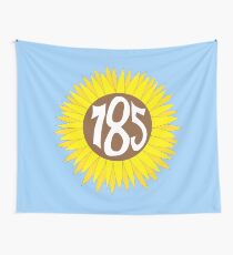 Hand Drawn Kansas Sunflower 785 Area Code Wall Tapestry