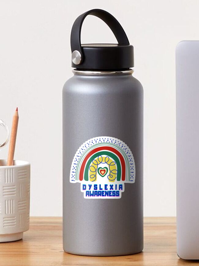 Thumbnail 1 of 3, Sticker, Dyslexia awareness Boho Rainbow for men and women designed and sold by SLAYM21.