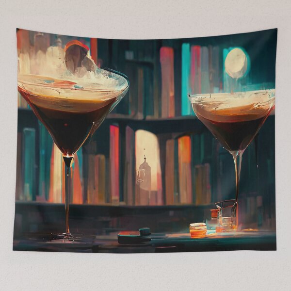 Aperçu de l'œuvre Expresso Martini | cocktail | Oeuvre | Illustration créée et vendue par DadoDesigns.