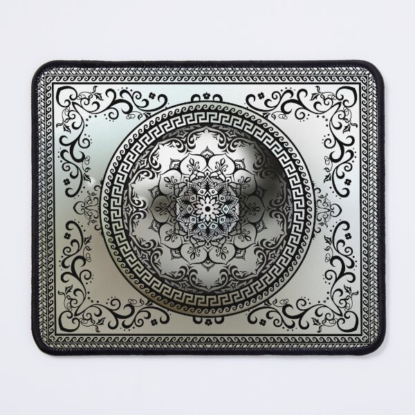 Item preview, Ornate Baroque Silver Gray Black Greek Keys Meander designed and sold by Yiorgos Designs.