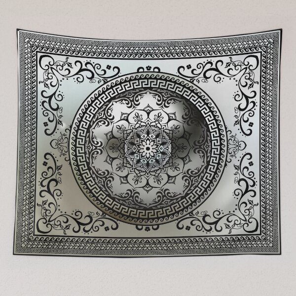 Item preview, Ornate Baroque Silver Gray Black Greek Keys Meander  designed and sold by Yiorgos Designs.