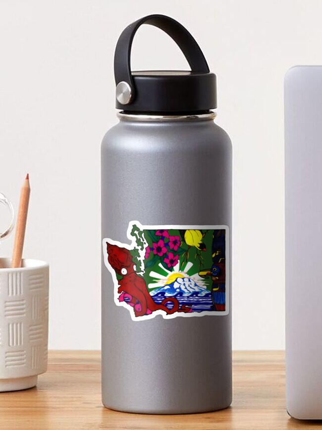 Washington State Symbols Sticker By Rakknruin Redbubble